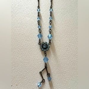 Elegant Blue Crystal Necklace